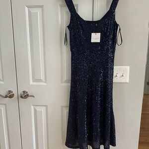 Laundry By Shelli Segal Navy Sequin Dress